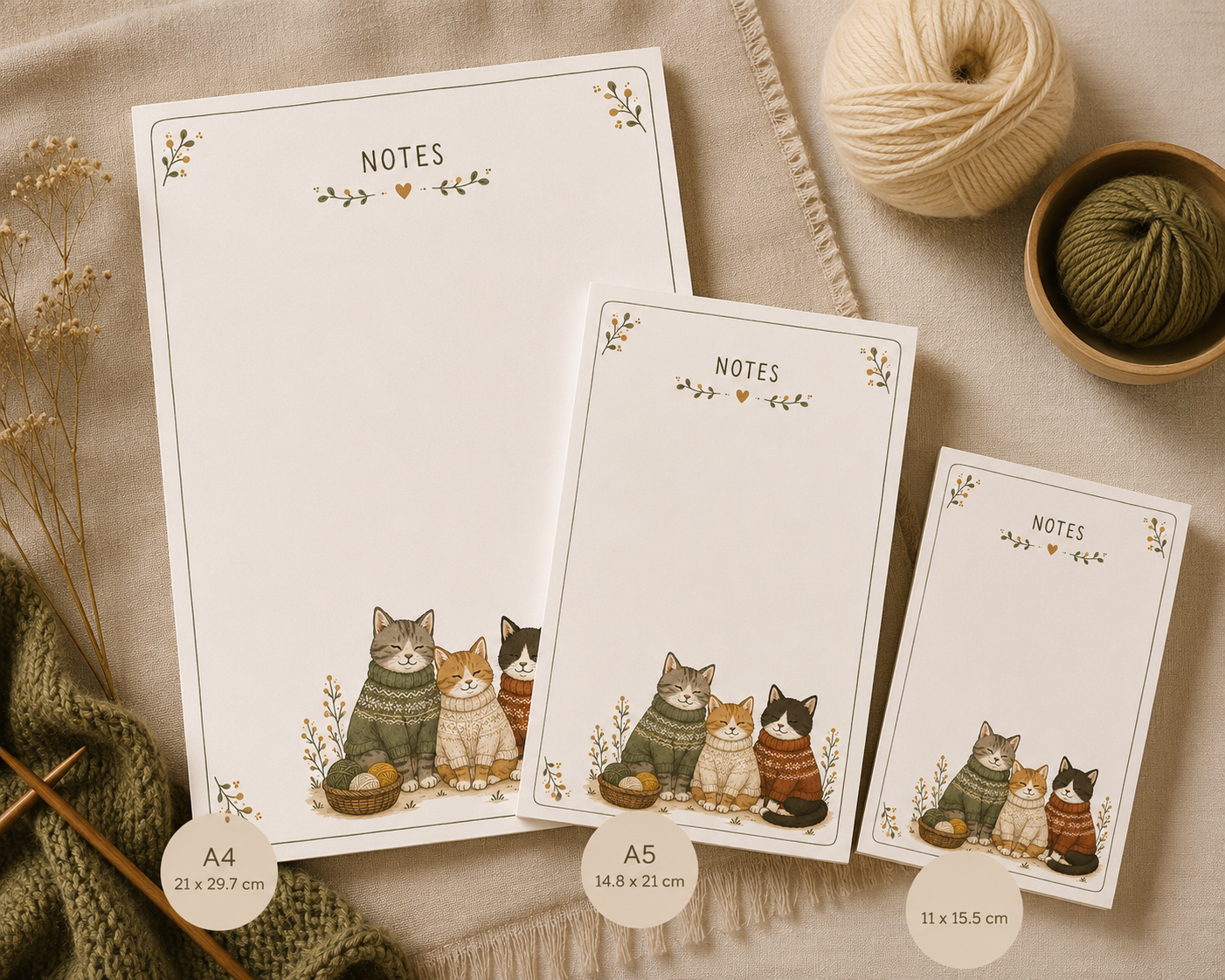 Cats in knits Notepad