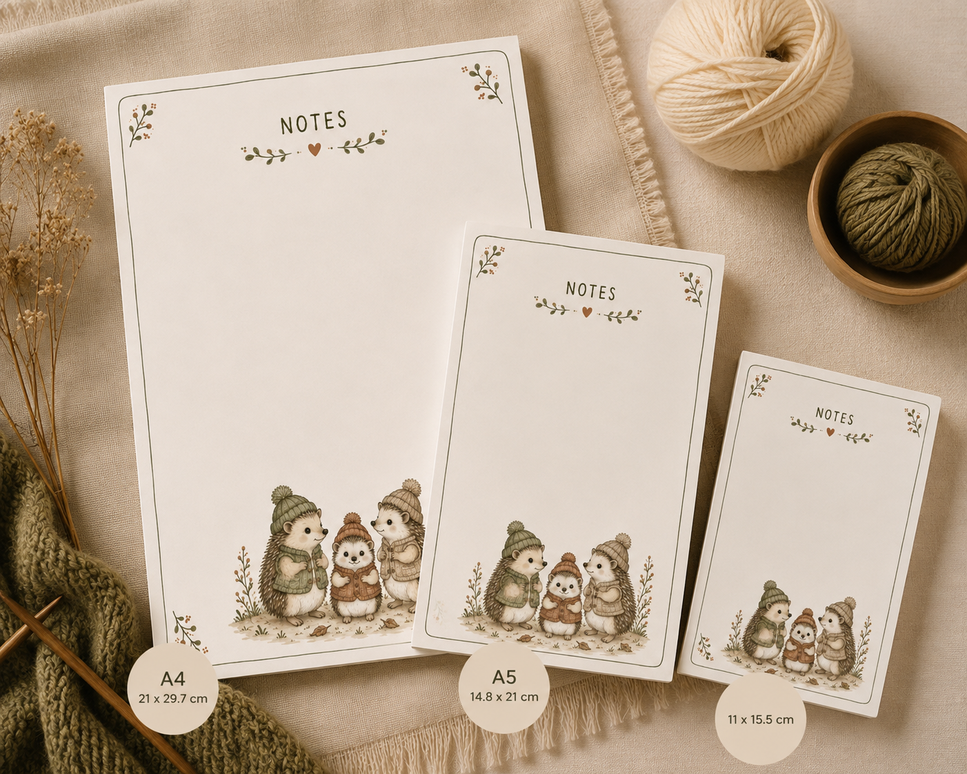 Knitworthy hedgehogs Notepad