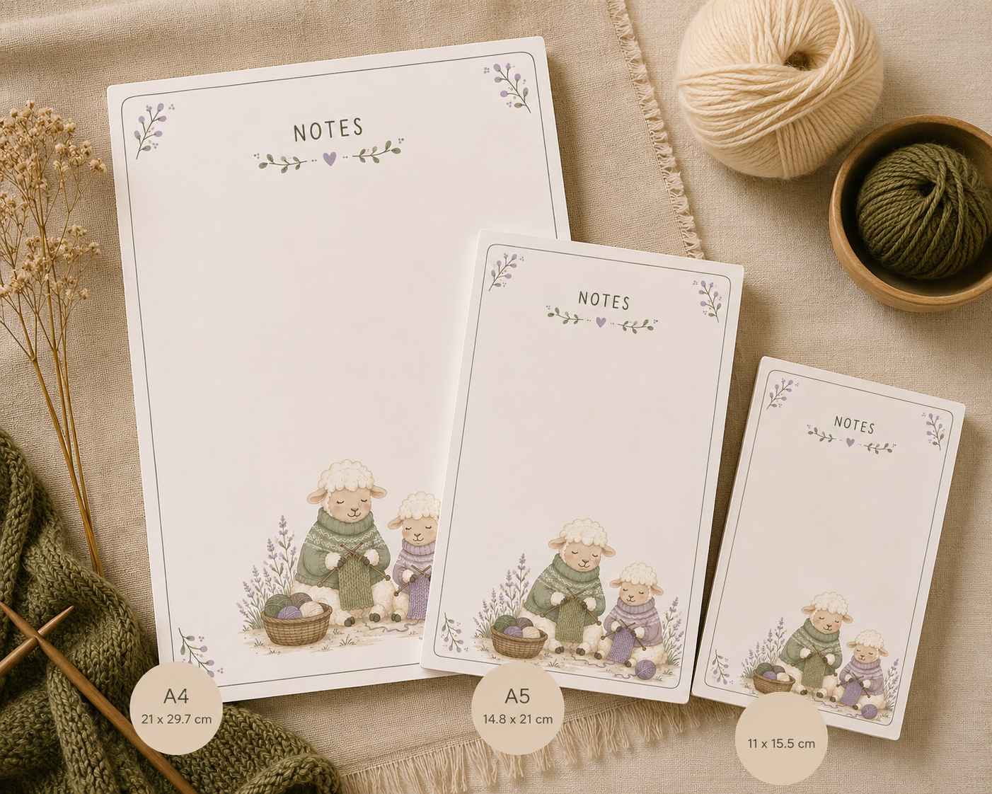 Knitting sheep Notepad