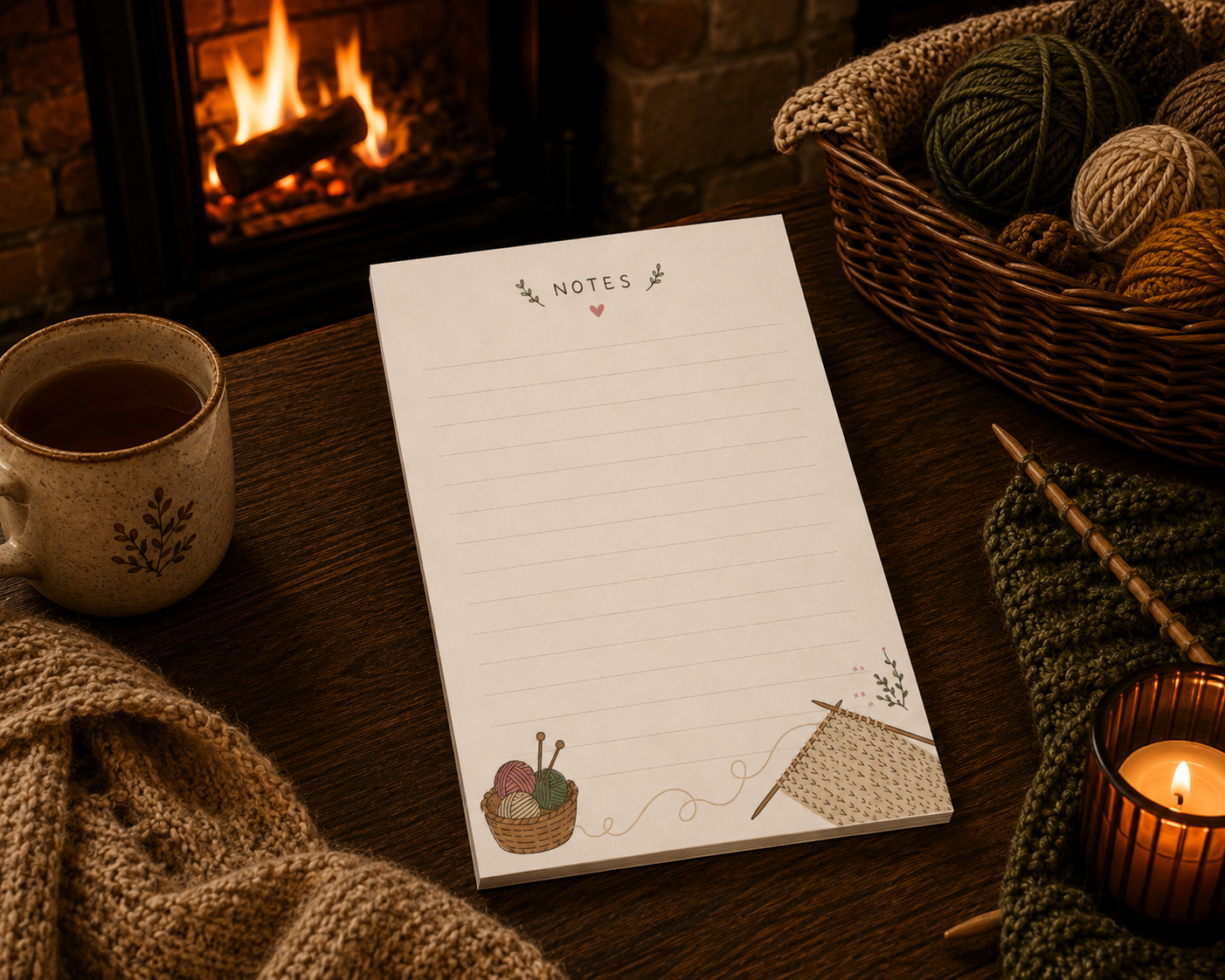 Knitting notes Notepad