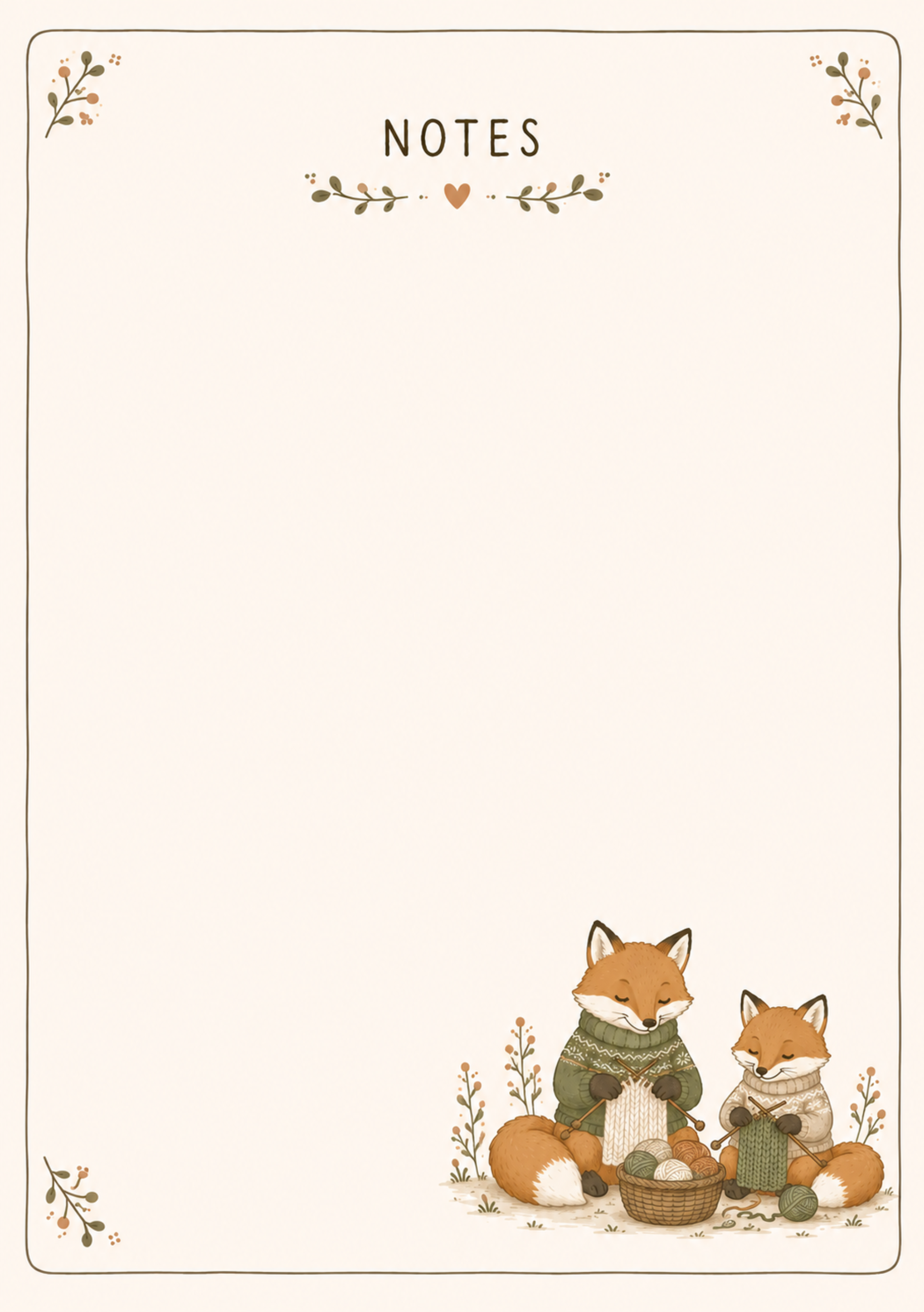 Knitting foxes  Notepad
