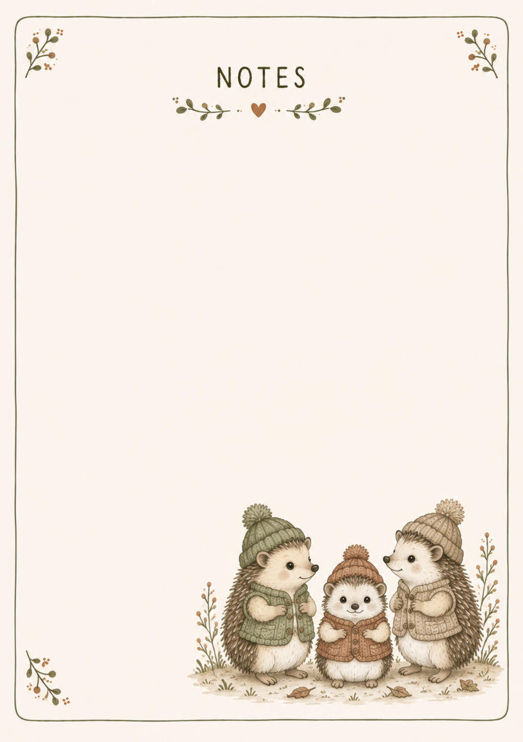 Knitworthy hedgehogs Notepad